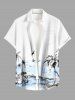 Tenue de plage hawaïenne assortie à imprimé cocotier et oiseaux de mer pour couples - Bleu clair 