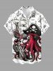 Octopus Pirate Skeleton Anchor Ship Cruise Print Matching Hawaii Beach Outfit For Couples -  