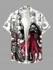 Octopus Pirate Skeleton Anchor Ship Cruise Print Matching Hawaii Beach Outfit For Couples -  