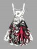 Octopus Pirate Skeleton Anchor Ship Cruise Print Matching Hawaii Beach Outfit For Couples -  