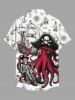Octopus Pirate Skeleton Anchor Ship Cruise Print Matching Hawaii Beach Outfit For Couples -  