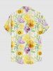 Tenue de plage hawaïenne assortie pour couples - Imprimé fleurs et feuilles - Jaune 