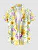 Tenue de plage hawaïenne assortie pour couples - Imprimé fleurs et feuilles - Jaune 