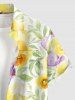 Tenue de plage hawaïenne assortie pour couples - Imprimé fleurs et feuilles - Jaune 