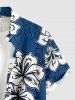Hibiscus Flowers Print Buttons Pocket Hawaii Shirt For Men -  