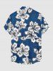Hibiscus Flowers Print Buttons Pocket Hawaii Shirt For Men -  