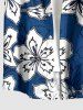 Hibiscus Flowers Print Buttons Pocket Hawaii Shirt For Men -  