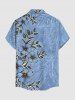 Tenue de plage hawaïenne assortie pour couple avec imprimé fleur d'hibiscus, feuilles et branches - Bleu Ciel 