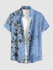 Tenue de plage hawaïenne assortie pour couple avec imprimé fleur d'hibiscus, feuilles et branches - Bleu Ciel 