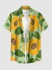 Sunflowers Leaf Print Buttons Pocket Hawaii Shirt For Men - Vert XL
