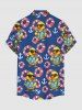 Imprimé canard, bouée et ancre - Tenue de plage hawaïenne assortie pour couples - Bleu 