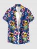 Imprimé canard, bouée et ancre - Tenue de plage hawaïenne assortie pour couples - Bleu 