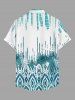 Ethnic Graphic Print Hawaii Button Pocket Shirt For Men -  