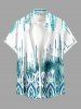 Ethnic Graphic Print Hawaii Button Pocket Shirt For Men -  