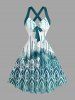 Ethnic Graphic Print Hawaii Halter Crisscross Strappy A Line Dress -  