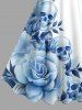 Skull Flowers Leaf Print Hawaii Tank Dress(Adjustable Shoulder Strap) -  
