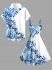 Skull Flowers Leaf Print Hawaii Tank Dress(Adjustable Shoulder Strap) -  