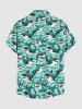 Sharks Print Buttons Pocket Hawaii Shirt For Men -  