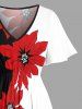 Flowers Leaf Colorblock Print Split Hawaii Midi Dress -  