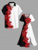 Flowers Leaf Colorblock Print Split Hawaii Midi Dress -  