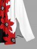 Flowers Leaf Colorblock Print Split Hawaii Midi Dress -  