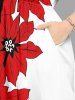 Flowers Leaf Colorblock Print Split Hawaii Midi Dress -  