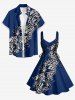 Leopard Flower Print Hawaii Lace Up A Line Dress -  