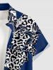 Chemise Hawaii à imprimé léopard fleuri, avec boutons et poche, pour homme - Bleu profond 3XL