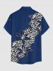 Chemise Hawaii à imprimé léopard fleuri, avec boutons et poche, pour homme - Bleu profond 3XL