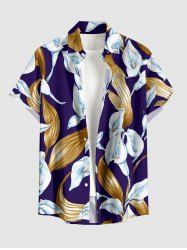 Chemise hawaïenne pour homme à imprimé fleurs et feuilles avec boutons et poche - Concorde S