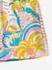 Coconut Tree Sea Waves Bird Print Hawaii Matching Set -  