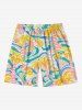 Coconut Tree Sea Waves Bird Print Hawaii Matching Set -  