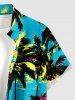Matching Hawaii Shirt and Romper Beach Outfit Coconut Tree Seascape Print for Couples -  