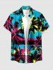 Matching Hawaii Shirt and Romper Beach Outfit Coconut Tree Seascape Print for Couples -  