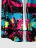 Matching Hawaii Shirt and Romper Beach Outfit Coconut Tree Seascape Print for Couples -  