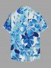 Hibiscus Flower Leaf Oil Painting Print Buttons Pocket Hawaii Shirt For Men -  