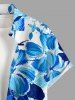 Hibiscus Flower Leaf Oil Painting Print Buttons Pocket Hawaii Shirt For Men -  