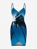 Coconut Tree Sea Sky Print Matching Hawaii Beach Outfit For Couples - Bleu 