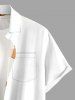 Chemise hawaïenne pour homme à imprimé fleurs et feuilles d'hibiscus, avec boutons et poche - Orange 6XL