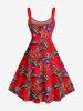 Parrots Feather Print Hawaii Tank Dress(Adjustable Shoulder Strap) -  
