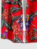 Parrots Feather Print Buttons Pocket Hawaii Shirt For Men -  