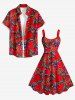 Parrots Feather Print Hawaii Tank Dress(Adjustable Shoulder Strap) -  