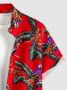 Parrots Feather Print Buttons Pocket Hawaii Shirt For Men -  