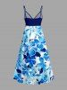 Hibiscus Flower Leaf Oil Painting Print Surplice Hawaii Cami Dress -  