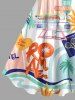 Coconut Tree Sun Flower Print Hawaii A Line Dress -  