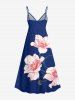 Robe portefeuille en A à imprimé floral Hawaï - Cadetblue M