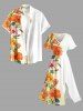 Hibiscus Flower Leaf Print Hawaii Split Pocket A Line Midi Dress -  
