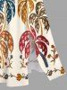 Robe midi coupe A à imprimé fleur de cocotier Hawaii, avec poches fendues - Beige M