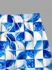 Ensemble coordonné Hawaii à imprimé tie-dye géométrique pour homme - Bleu 