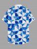 Ensemble coordonné Hawaii à imprimé tie-dye géométrique pour homme - Bleu 